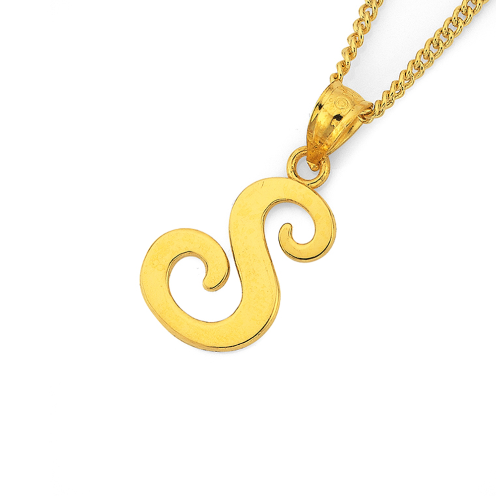 9ct Gold Script Initial 'L' Pendant 