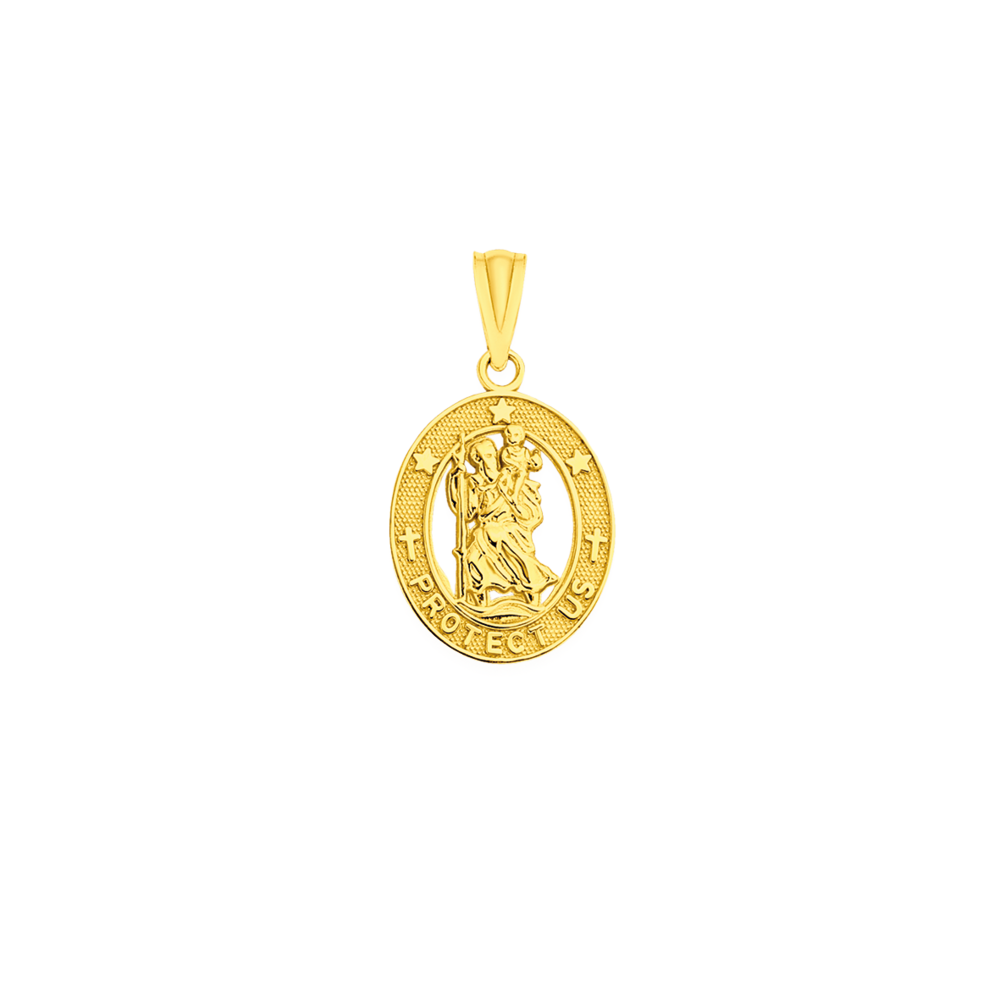 9ct gold st christopher medallion outlet