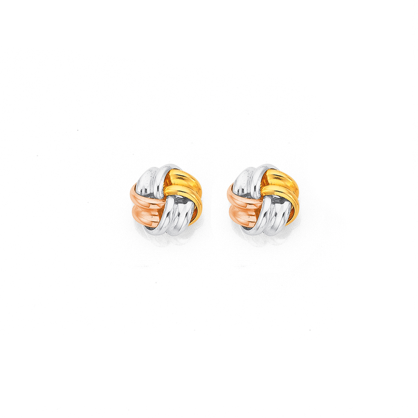 9ct Gold & Sterling Silver Knot Studs