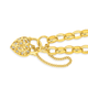 9ct Gold Two Tone 19cm Solid Belcher Diamond Padlock Bracelet