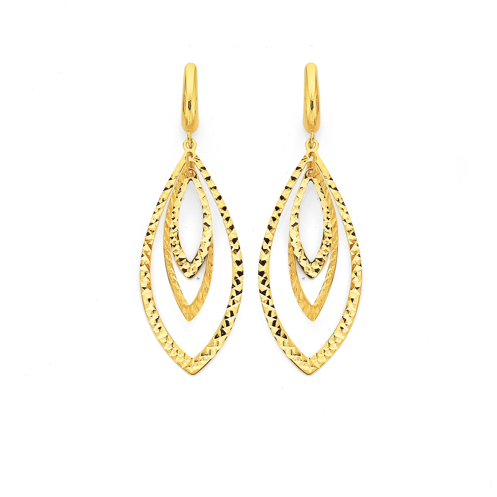 9ct Hammock Drop Earrings Pascoes