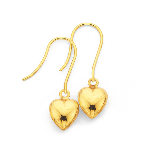 9ct, Heart Earrings
