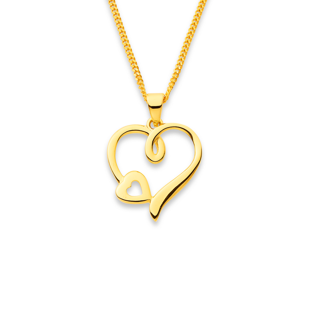 Vintage 9 Carat Gold Screw Engraved Heart Padlock Pendant & Chain –  Imperial Jewellery