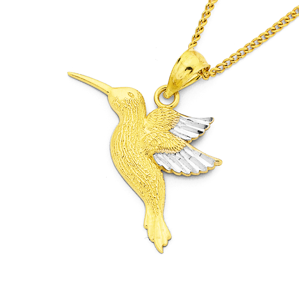 Gold on sale hummingbird charm