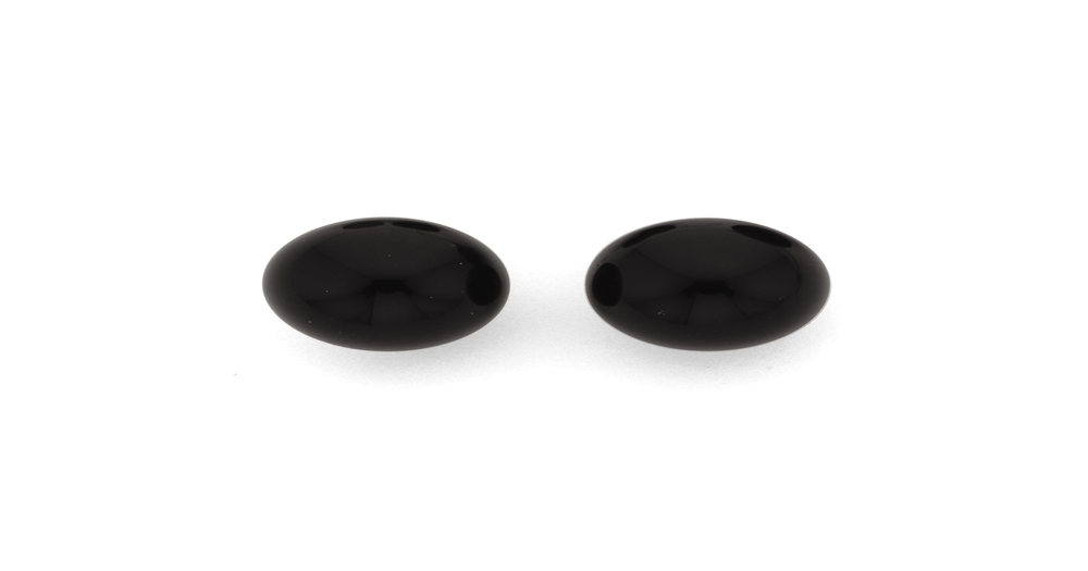 9ct, Onyx Ball Earrings in Black Pascoes