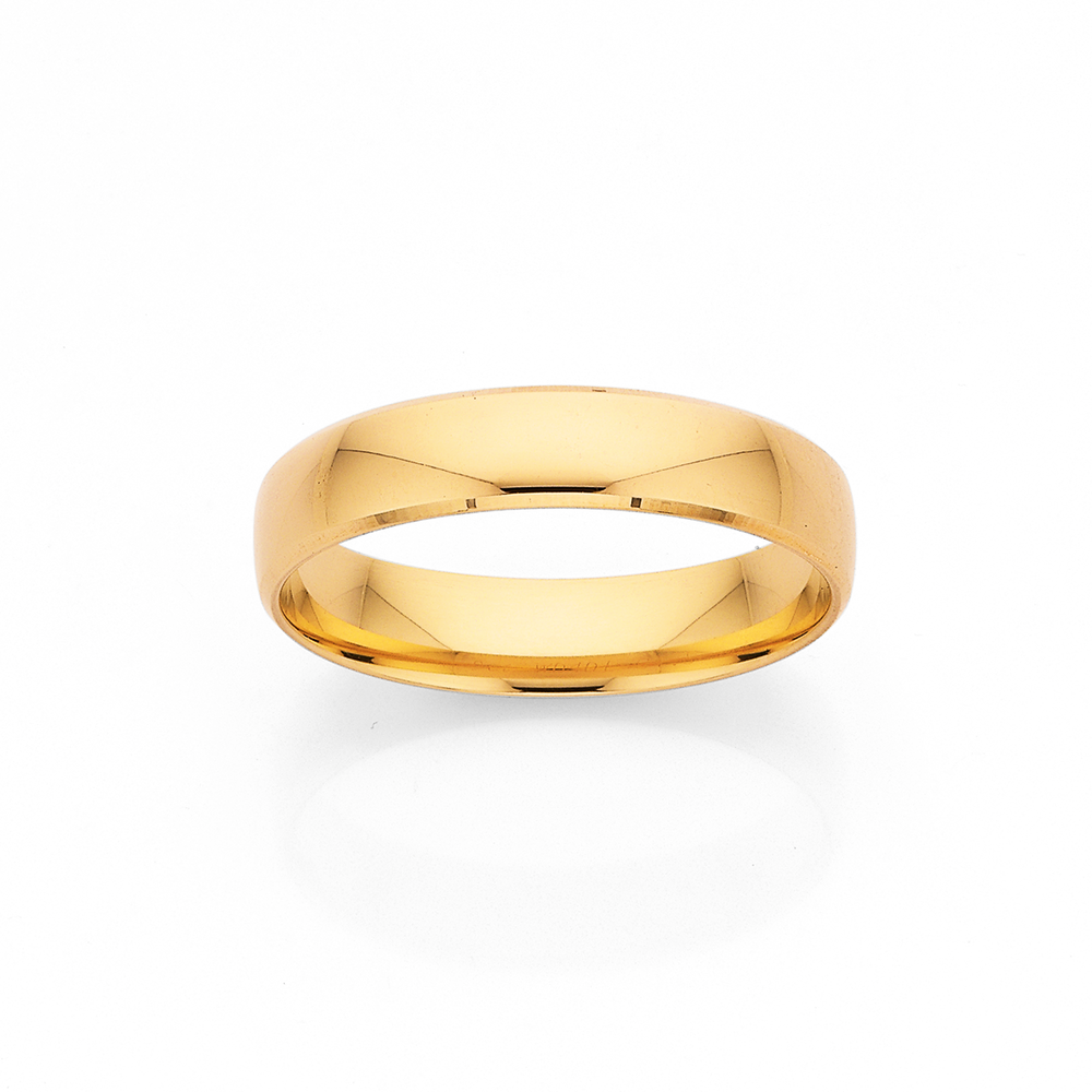 Shiny Golden Plain Round Ring – LINKED JEWEL