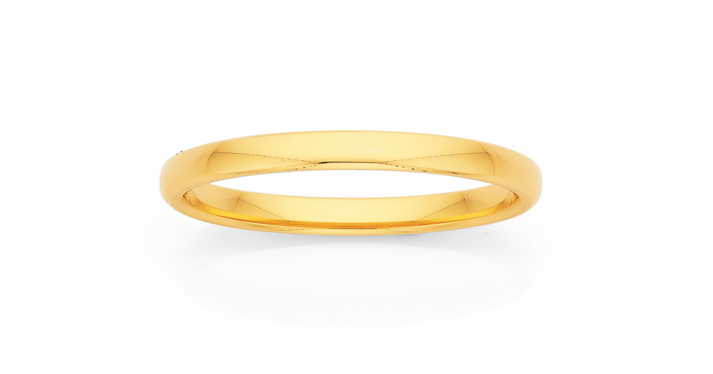 9ct, Plain Wedding Band 4mm Wide Size N | Pascoes