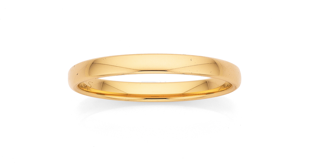 9ct, Plain Wedding Band 5mm Wide Size R Pascoes