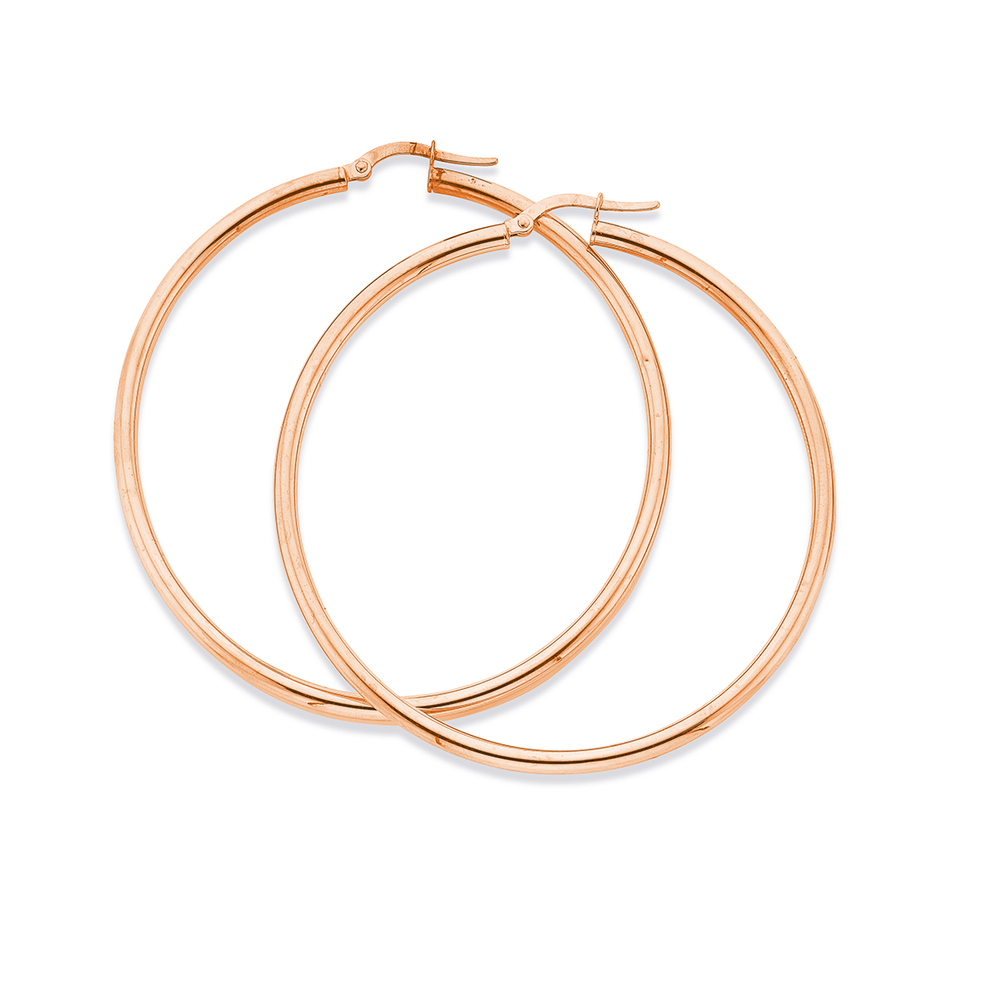 Real rose gold hoops discount