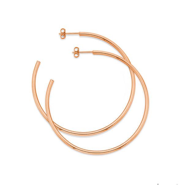 9ct Rose Gold 50mm Hoops