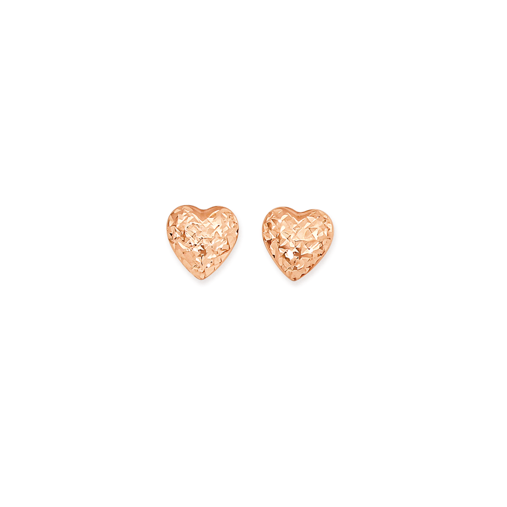 Rose gold heart earrings outlet