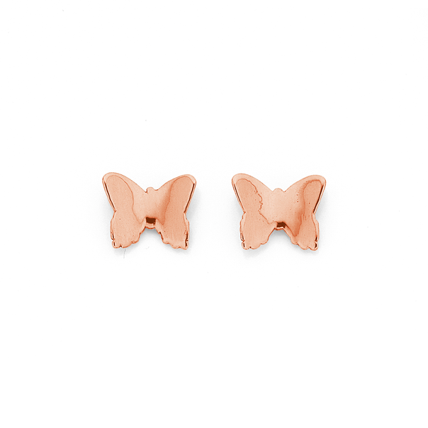 9ct Rose Gold Butterfly Studs