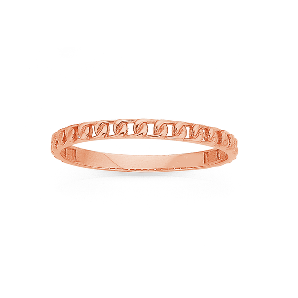 9ct Rose Gold Chain Link Stacker Ring