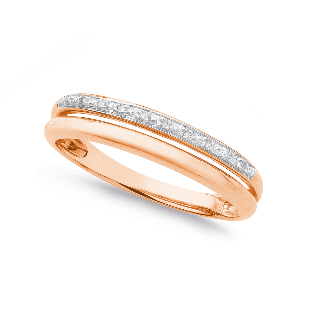 Sparkling & Polished Lines Ring | Rose gold plated | Pandora NZ