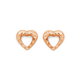 9ct Rose Gold Heart Studs