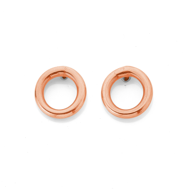 9ct Rose Gold Open Circle Stud Earrings