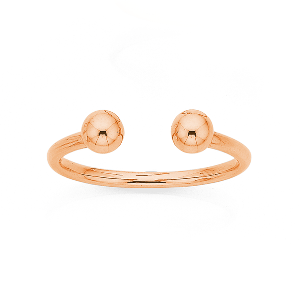 9ct Rose Gold Orb Duo Ring