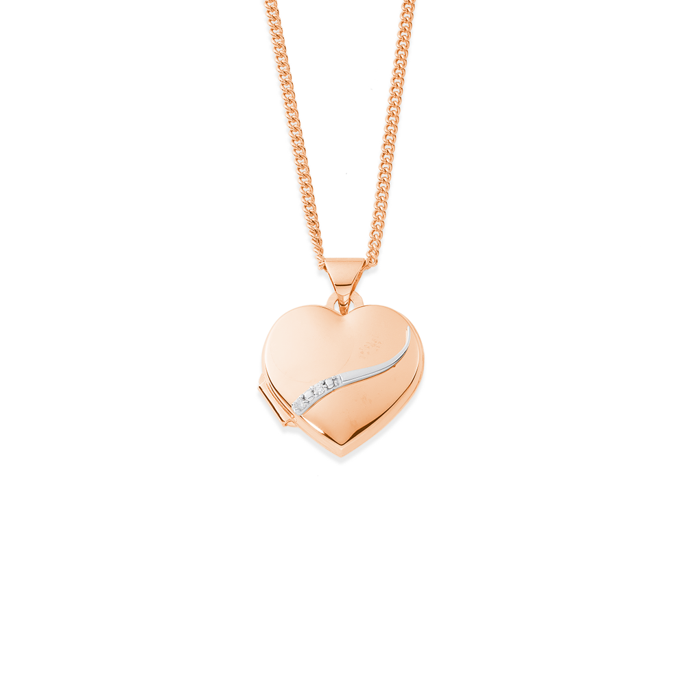 9ct gold heart heart locket nz 9ct White Gold Puff Heart Locket With Diamond Swirl Pascoes