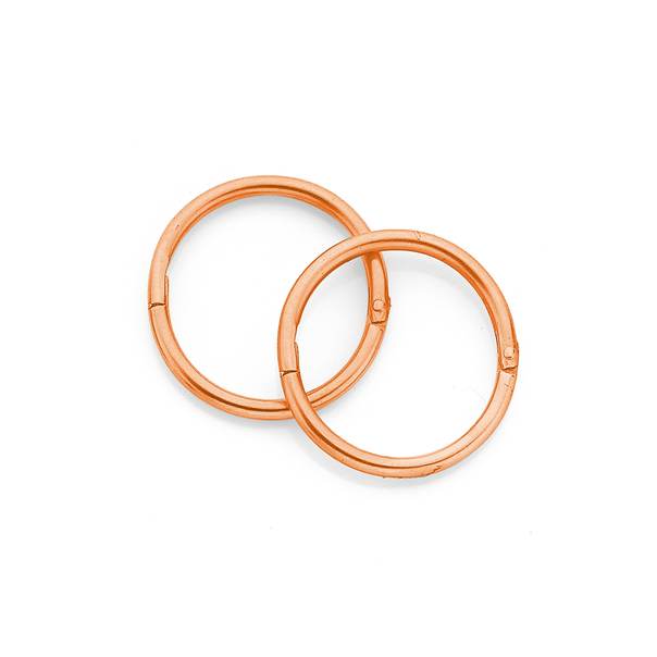 9ct Rose Gold Small Plain Sleepers