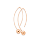 9ct Rose Gold Wishbone Ball Drop Earrings