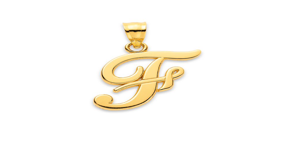 9ct, Script Initial 'f' Pendant | Pascoes