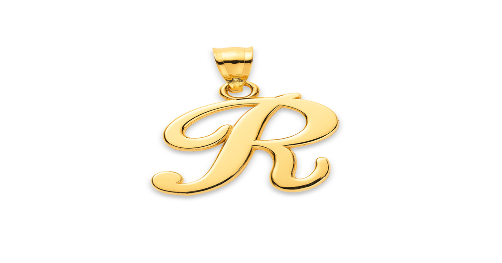 9ct, Script Initial 'r' Pendant | Pascoes