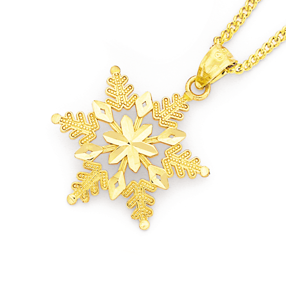 9ct Snowflake Pendant Pascoes