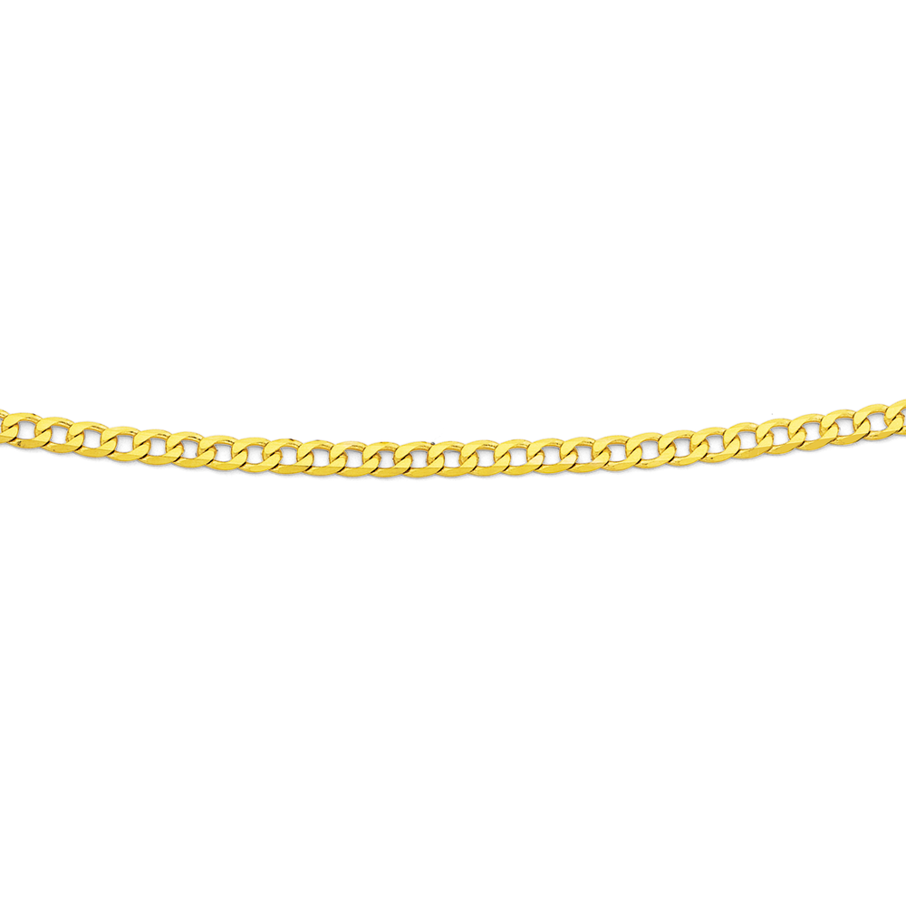 9ct 55cm Solid Flat Curb Chain Pascoes