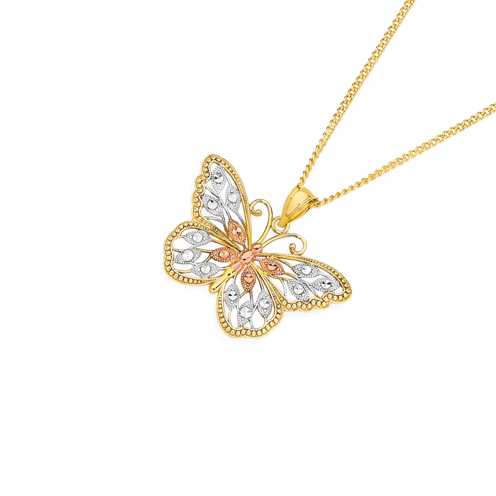 Butterfly medallion necklace discount