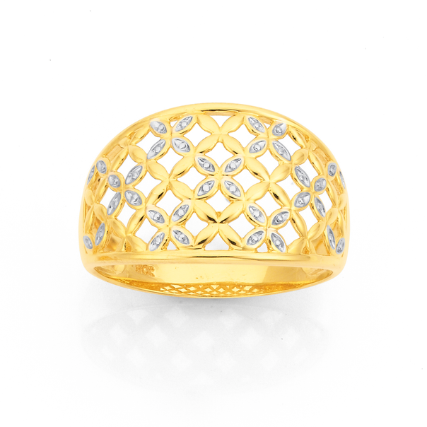 9ct Two Tone Weave Ring