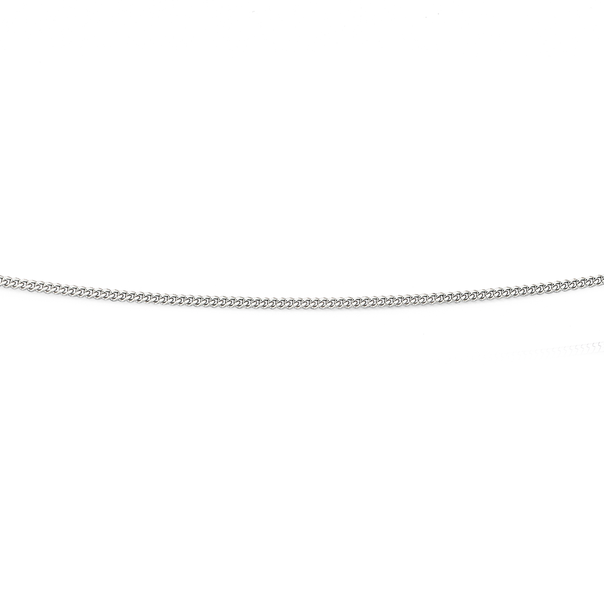 9ct White Gold 50cm Solid Curb Chain