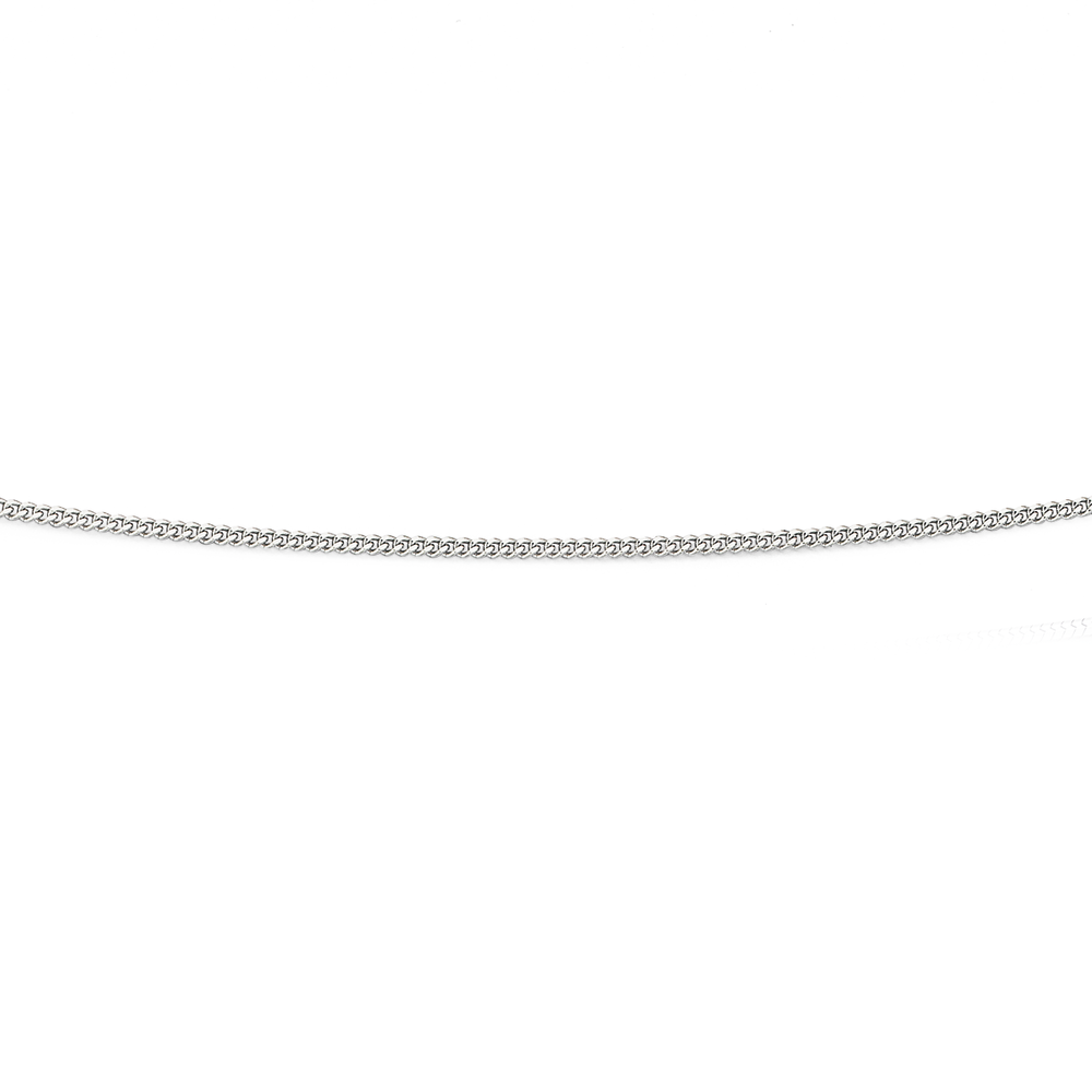 9ct White Gold 55cm Solid Curb Chain Pascoes