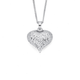 9ct White Gold Diamond Cut Heart Pendant