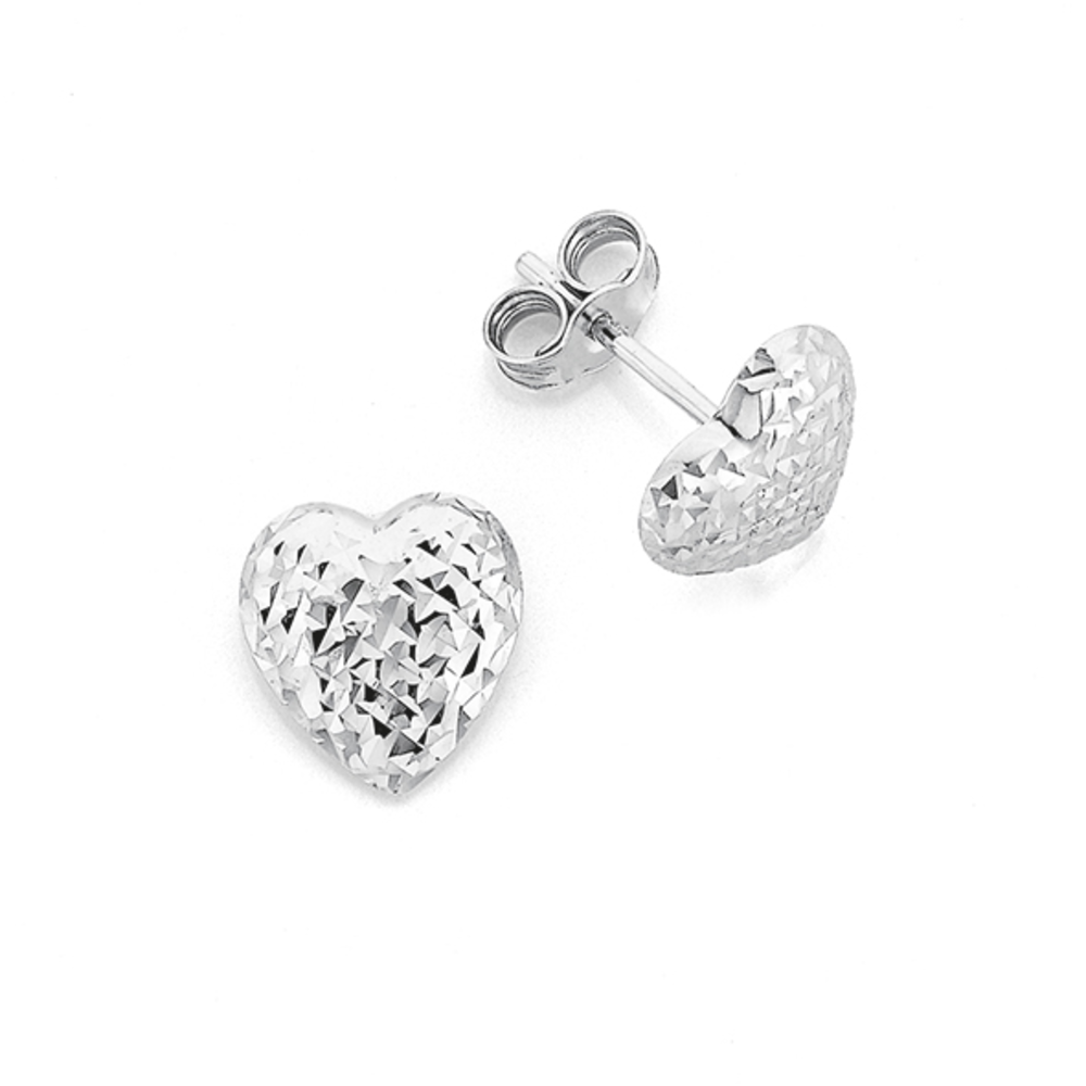 White gold outlet heart studs