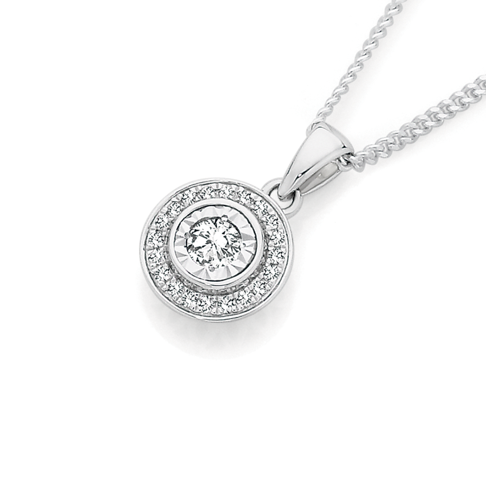 9ct White Gold Diamond Set Locket in White Pascoes