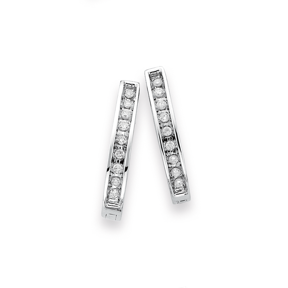 Diamond bar earrings white gold hotsell