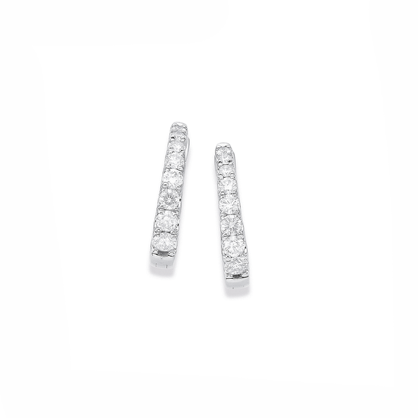 9ct White Gold Diamond Huggies Total Diamond Weight=.50ct | Earrings ...