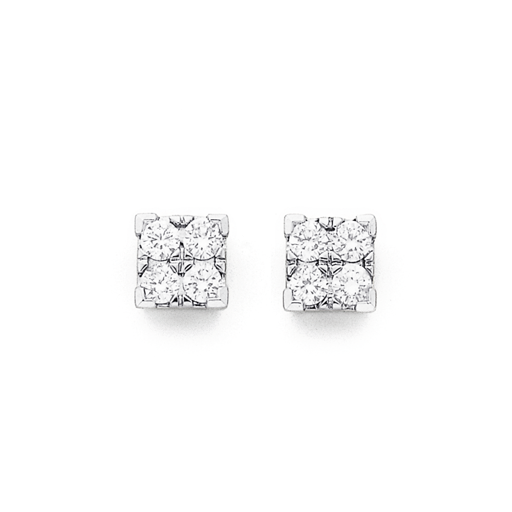 9ct Yellow Gold Princess Cut Cubic Zirconia 5mm Stud Earrings  Shiels  Jewellers