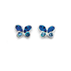 Blue Crystal Butterfly Earrings in Sterling Silver