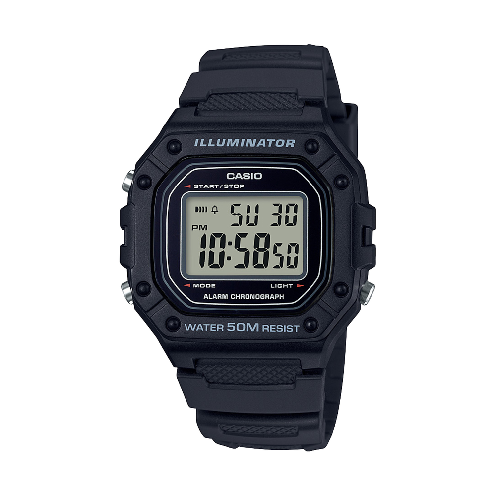 Casio Mens Digital Watch in Black Pascoes