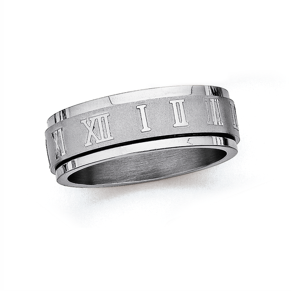 Roman numeral spinner ring discount