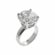 Cubic Zirconia Engagement Ring Charm in Sterling Silver