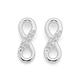 Cubic Zirconia Infinity Studs in Sterling Silver