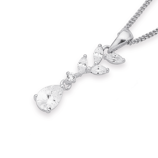 Cubic Zirconia Pendant in Sterling Silver