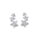 Cubic Zirconia Star Climber Earrings in Sterling Silver