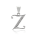 CZ Initial Z Letter Pendant in Sterling Silver