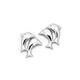 Double Dolphin Studs in Sterling Silver