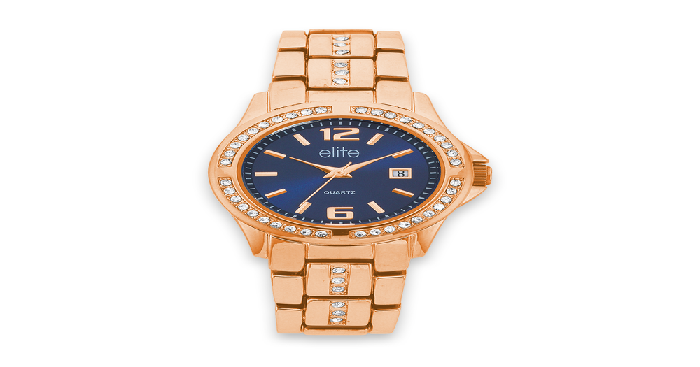 Elite Ladies Rose Tone Watch in Rose Pascoes