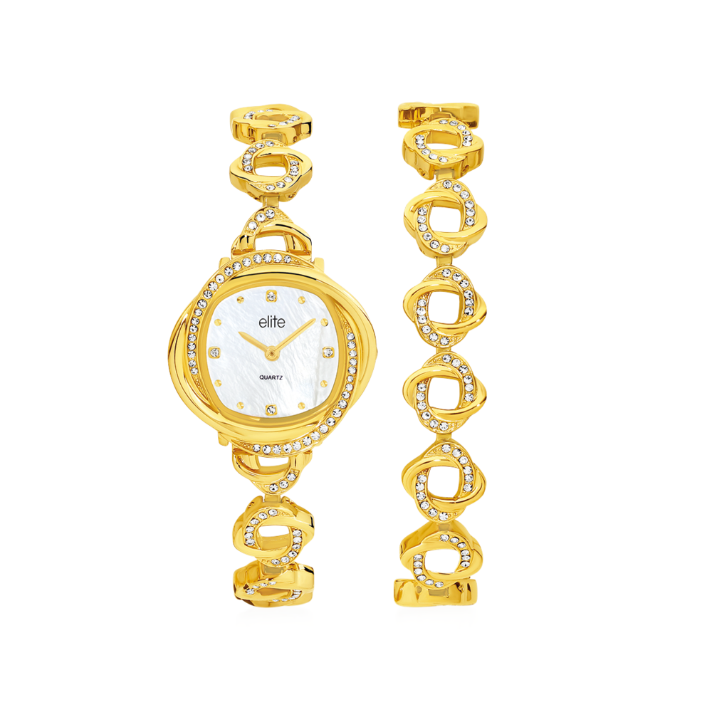 Ladies watch with bracelet set sale