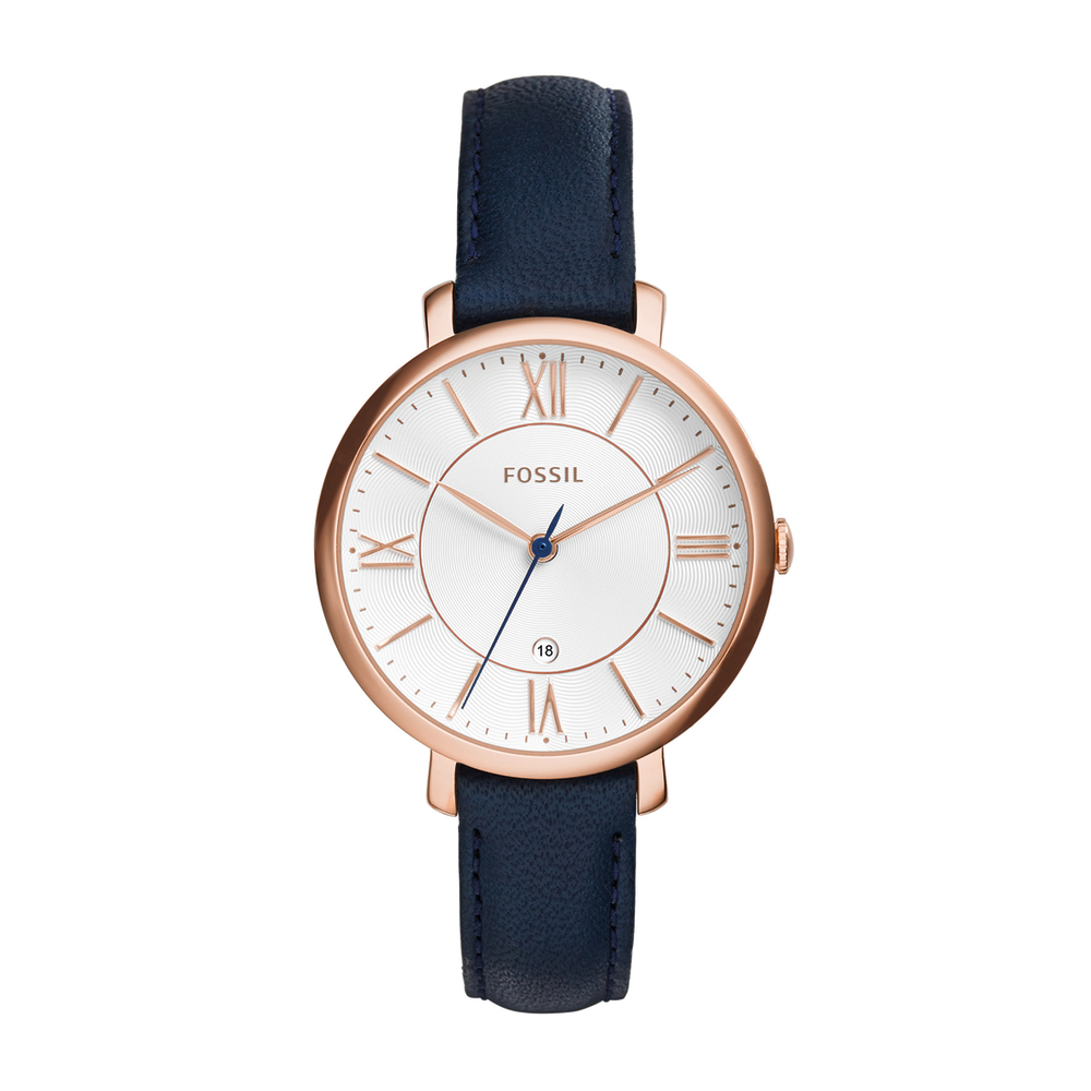 Fossil blue watch leather band sale